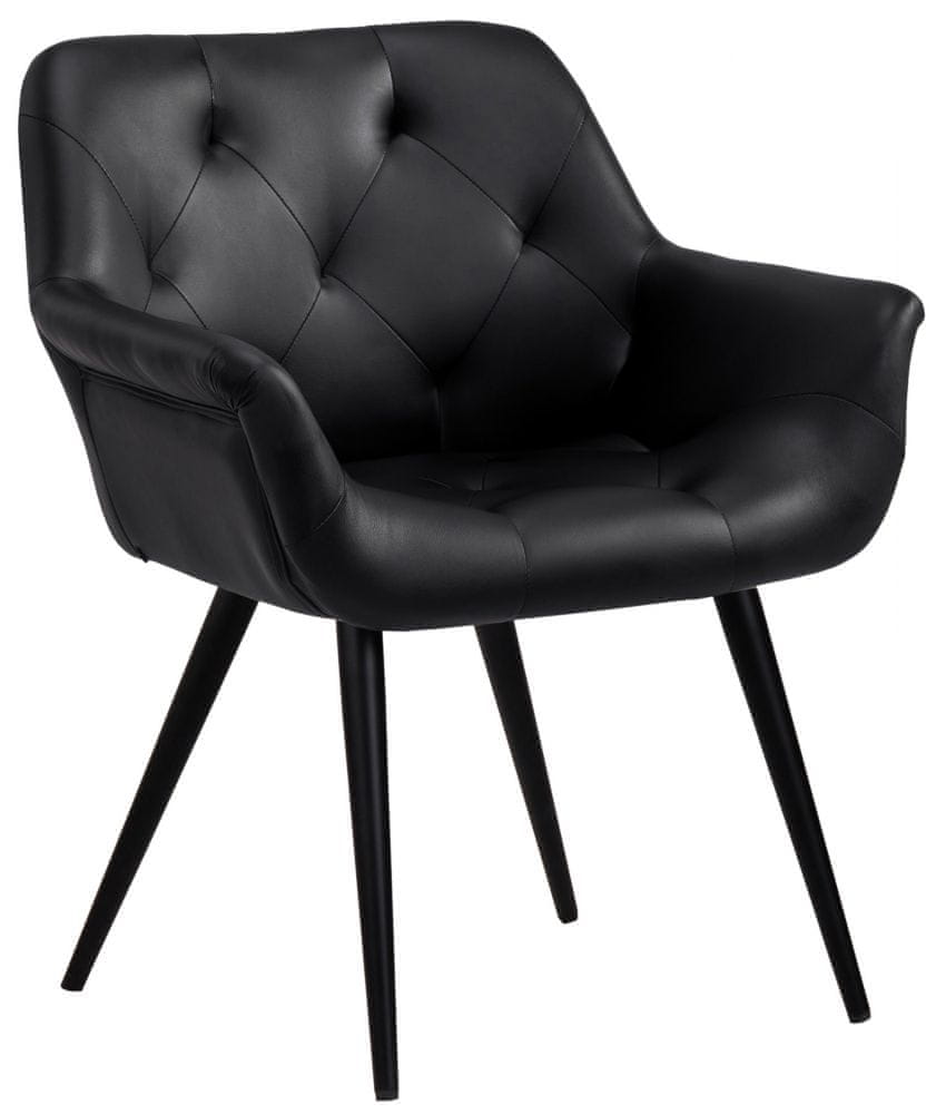 BHM Germany Jedálenská stolička Langford, syntetická koža, čierna